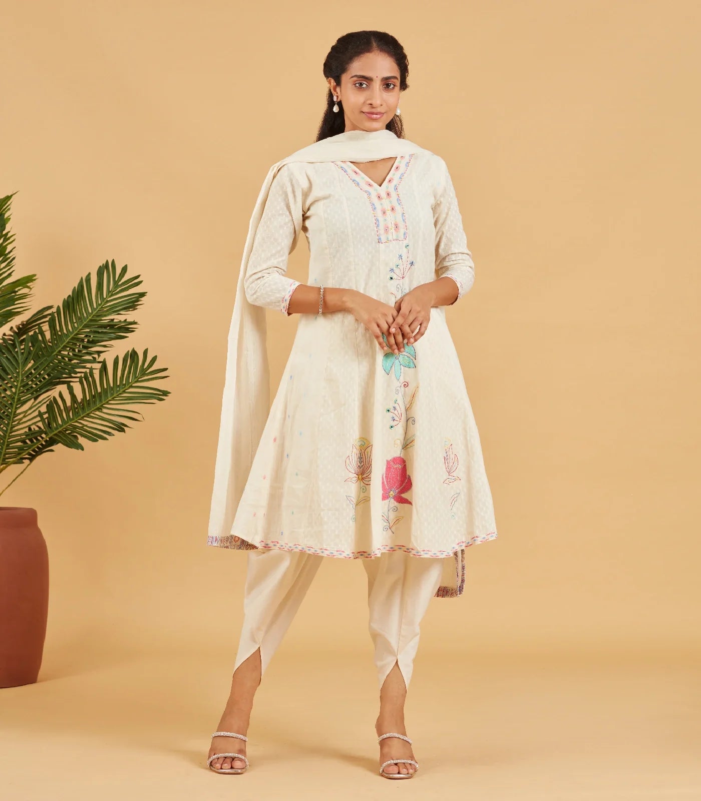 White short kurta set