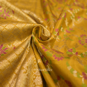 Yellow Designer Meenakari Banarasi Katan Silk Saree