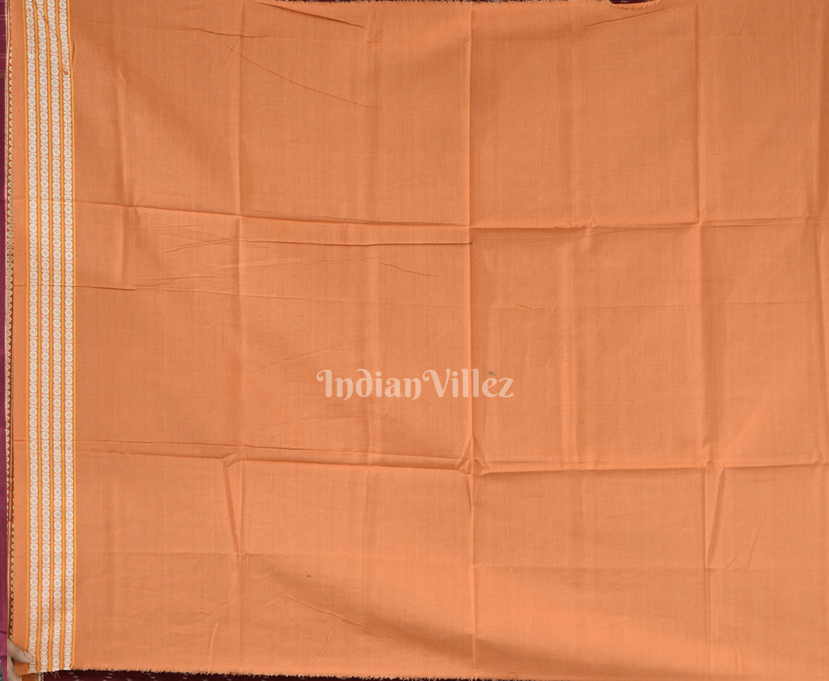 Dark Maroon Odisha Ikat Sambalpuri Pure Cotton Saree