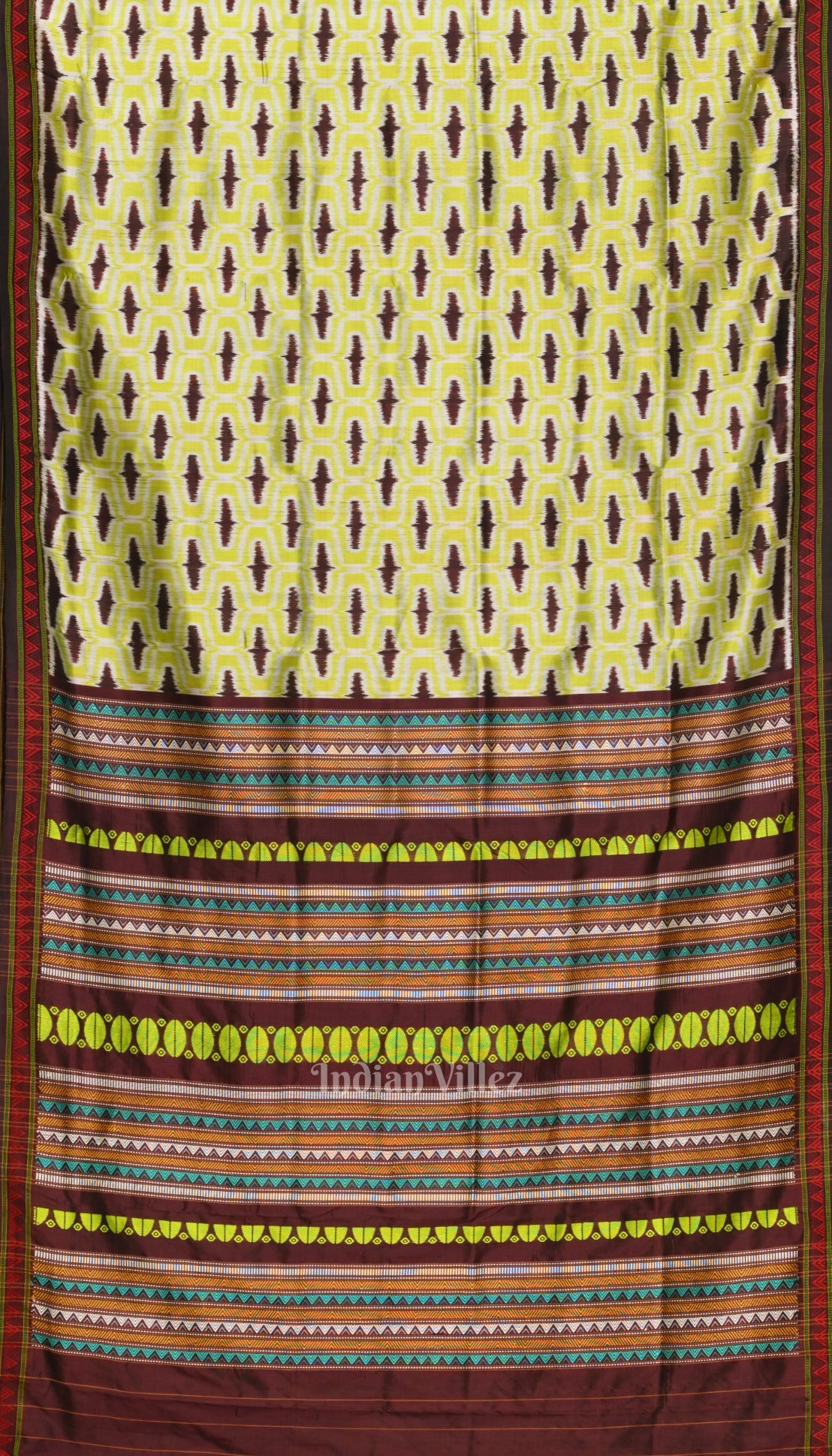 Pista Green Dongria Border with Dongaria Anchal Contemporary Silk Saree