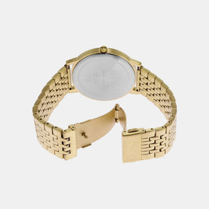 Dale Men Quartz Gold Dial Analog Stainless Steel Watch AX2871
