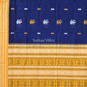 Blue Odisha Ikat Sambalpuri Pure Cotton Saree