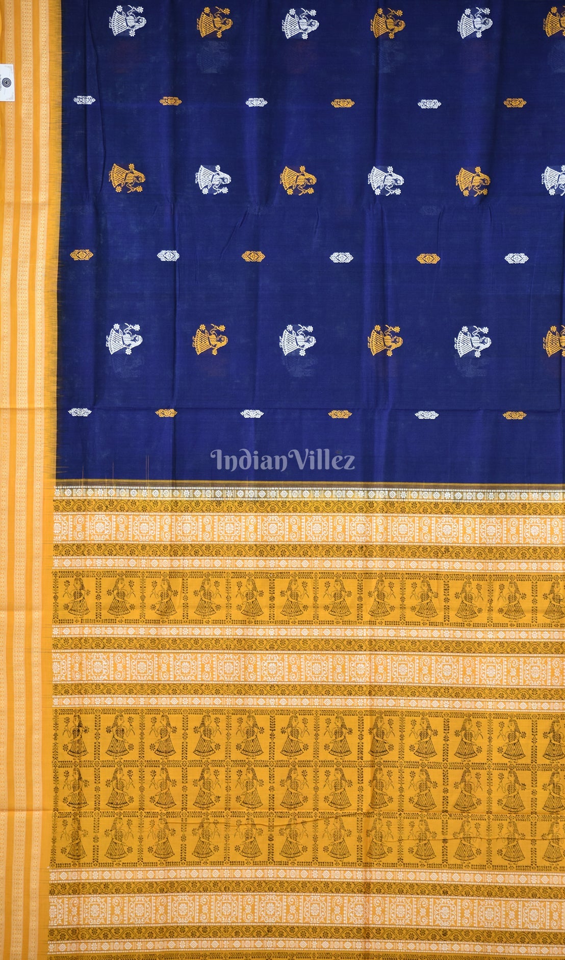 Blue Odisha Ikat Sambalpuri Pure Cotton Saree