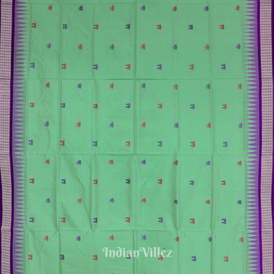 Green Laxmi Pada Design Odisha Ikat Bomkai Silk Saree