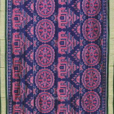 Exclusively Blue Konark Temple Theme Sambalpuri Silk Saree