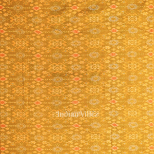 Mustard Yellow Pochampally Ikat Silk & Cotton (Sico) Fabric