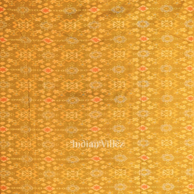 Mustard Yellow Pochampally Ikat Silk & Cotton (Sico) Fabric