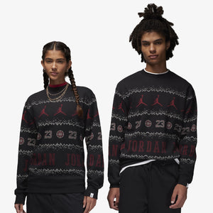 Jordan | ESSENTIALS HOLIDAY FLEECE CREW  { BLACK