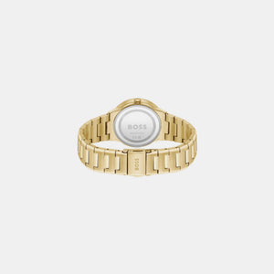 Breath Women Quartz Gold Dial Analog Stainless Steel Watch 1502715