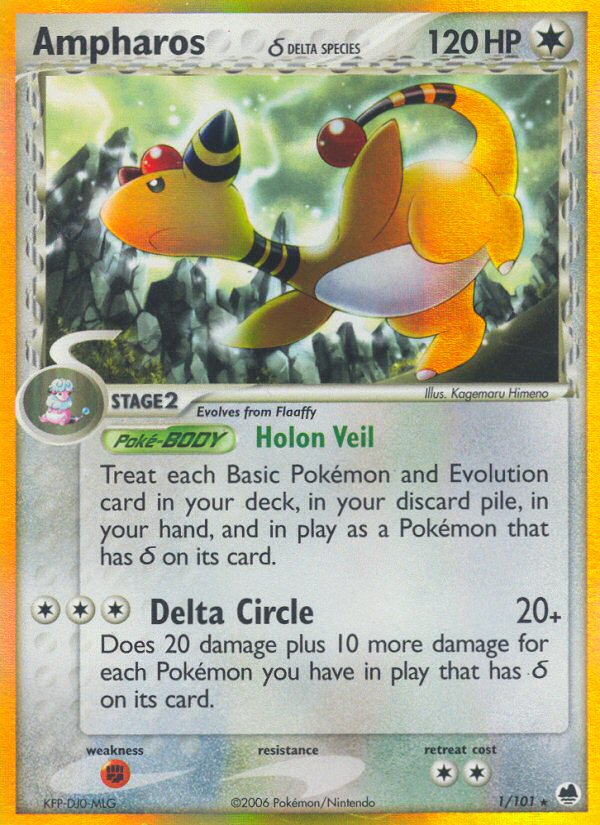 Ampharos δ - 1/101 - Rare Holo