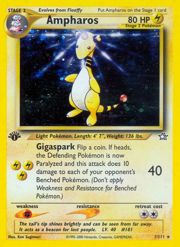 Ampharos - 1/111 - Rare - 1st Edition