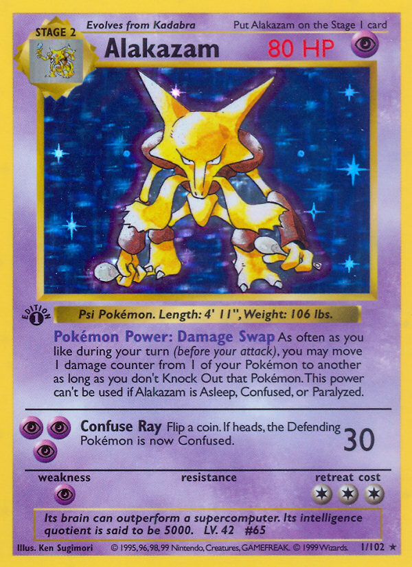 Alakazam - 1/102 - Rare - 1st Edition