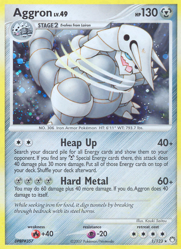 Aggron - 1/123 - Rare Holo