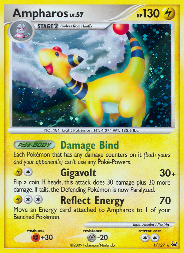 Ampharos - 1/127 - Rare Holo