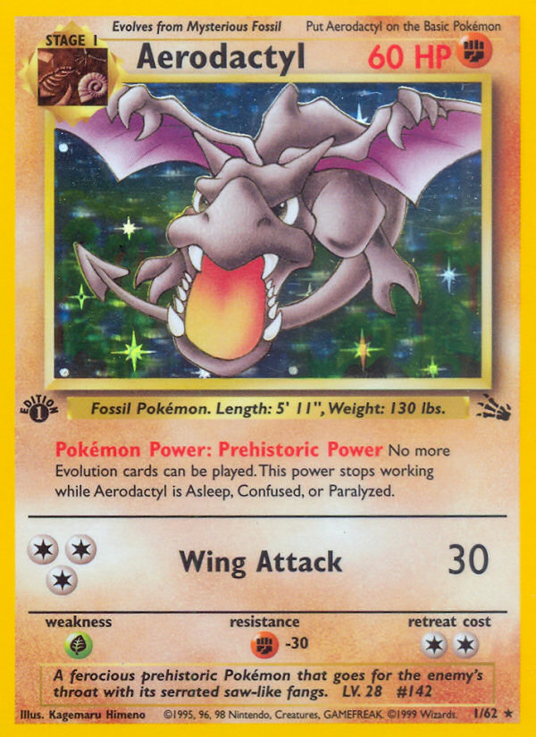 Aerodactyl - 1/62 - Rare - 1st Edition