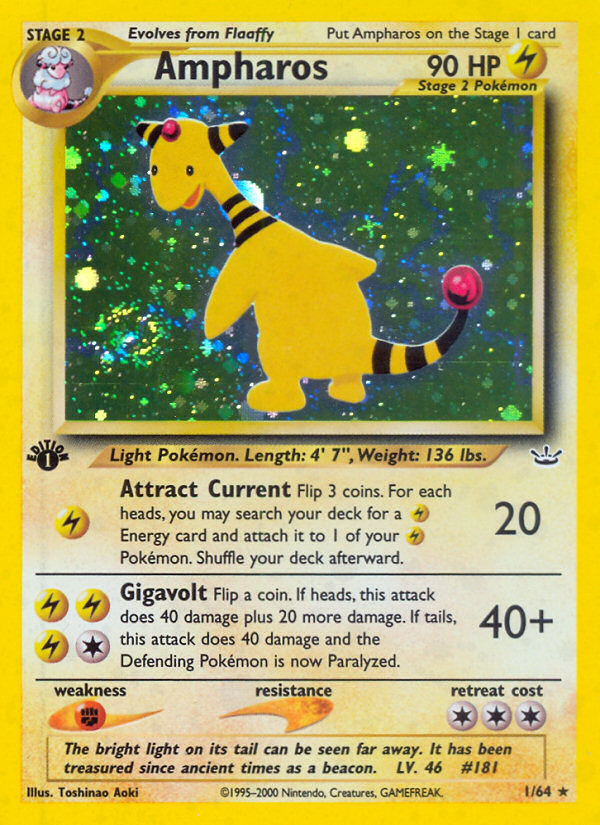 Ampharos - 1/64 - Rare - 1st Edition