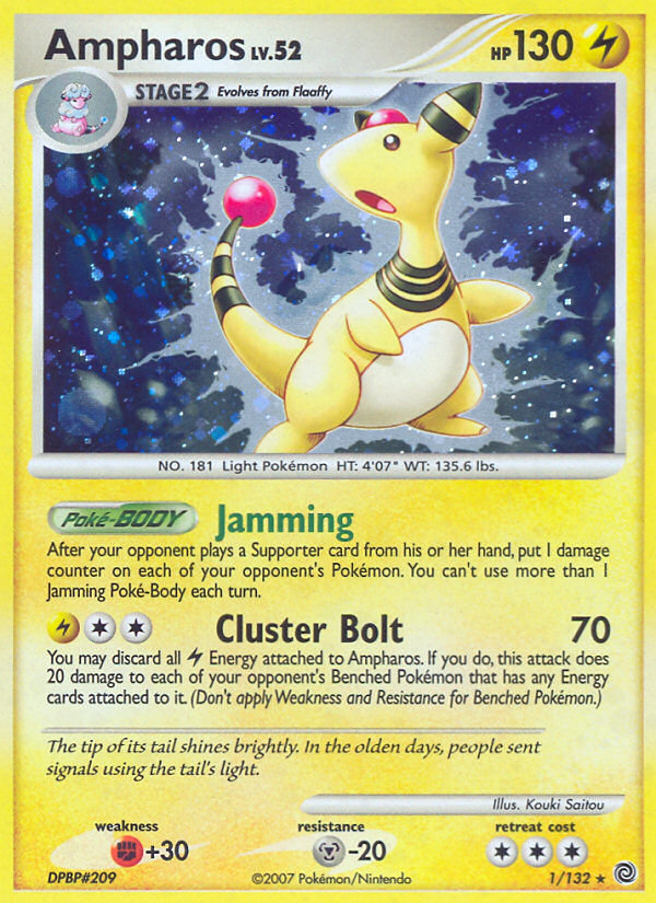 Ampharos - 1/132 - Rare Holo