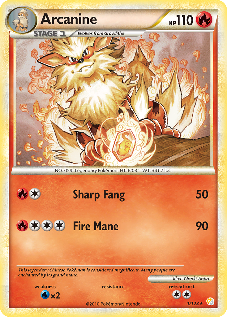 Arcanine - 1/123 - Rare Holo