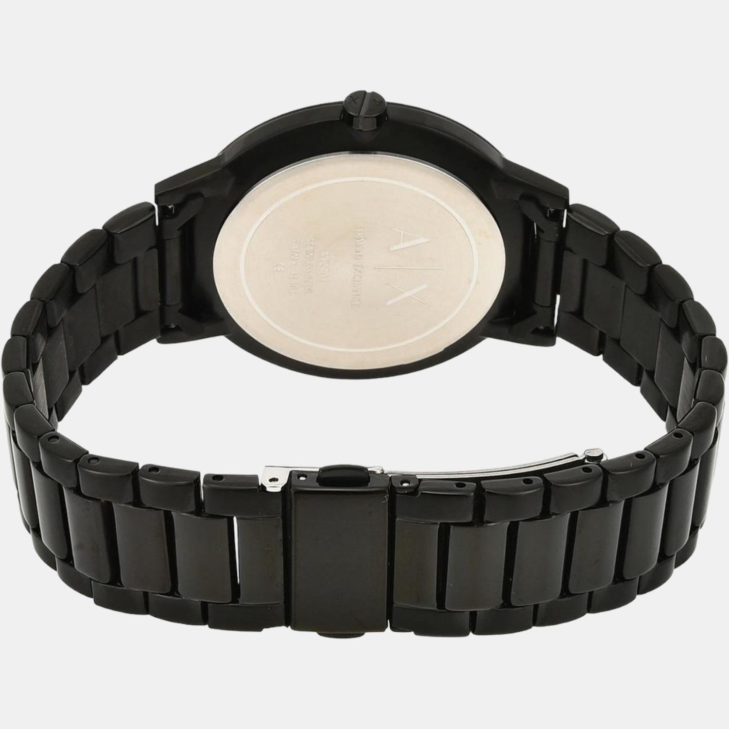 Cayde Men Quartz Black Dial Analog Stainless Steel Watch AX2701