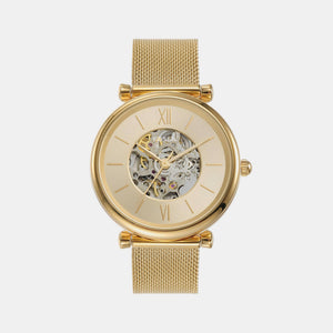 Carlie Women Automatic Gold Dial Analog Stainless Steel Watch ME3250