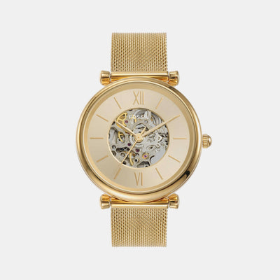 Carlie Women Automatic Gold Dial Analog Stainless Steel Watch ME3250