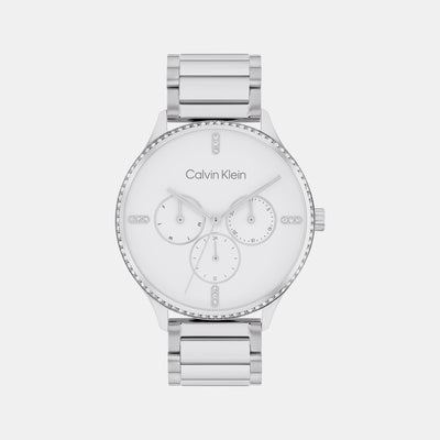 Ck Dress Women Quartz White Dial Multi-Function Stainless Steel Watch 25200373