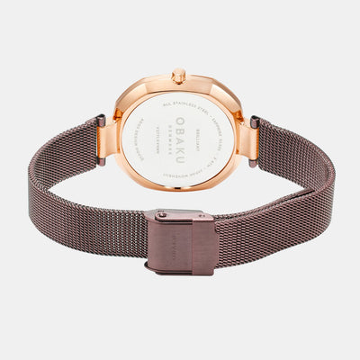 Brilliant Women Quartz Brown Dial Analog Stainless Steel Watch V277LXVNMN