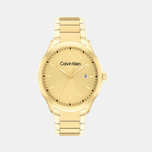 Define Men Quartz Gold Dial Analog Stainless Steel Watch 25200349