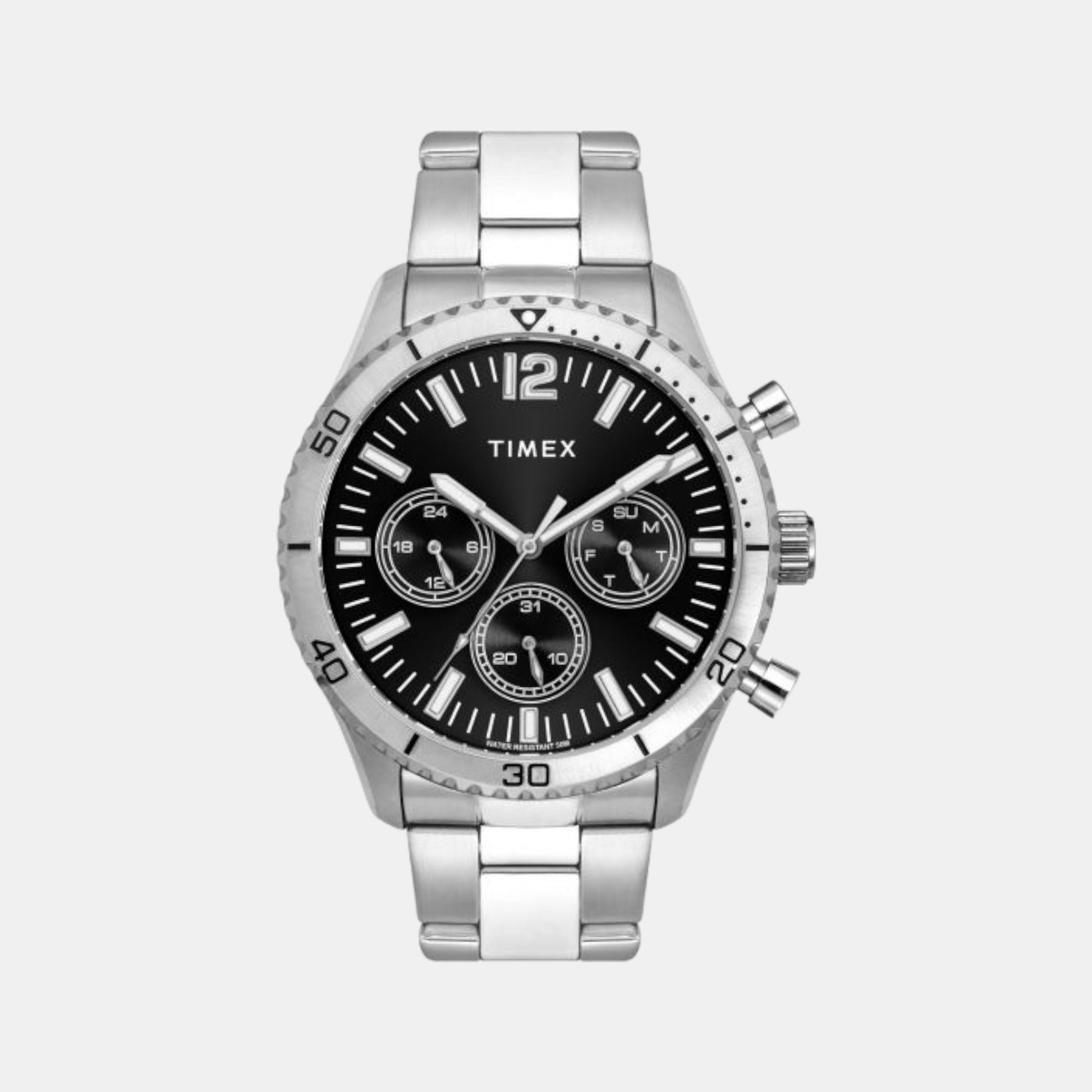 E Class Men Quartz Black Dial Chronograph Stainless Steel Watch TWEG22200
