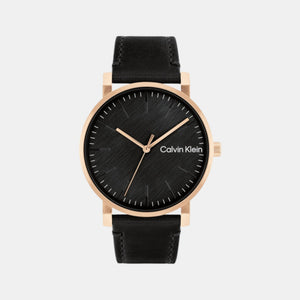 Ck Slate Men Quartz Black Dial Analog Leather Watch 25200318