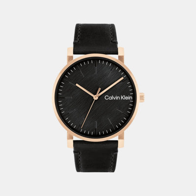 Ck Slate Men Quartz Black Dial Analog Leather Watch 25200318