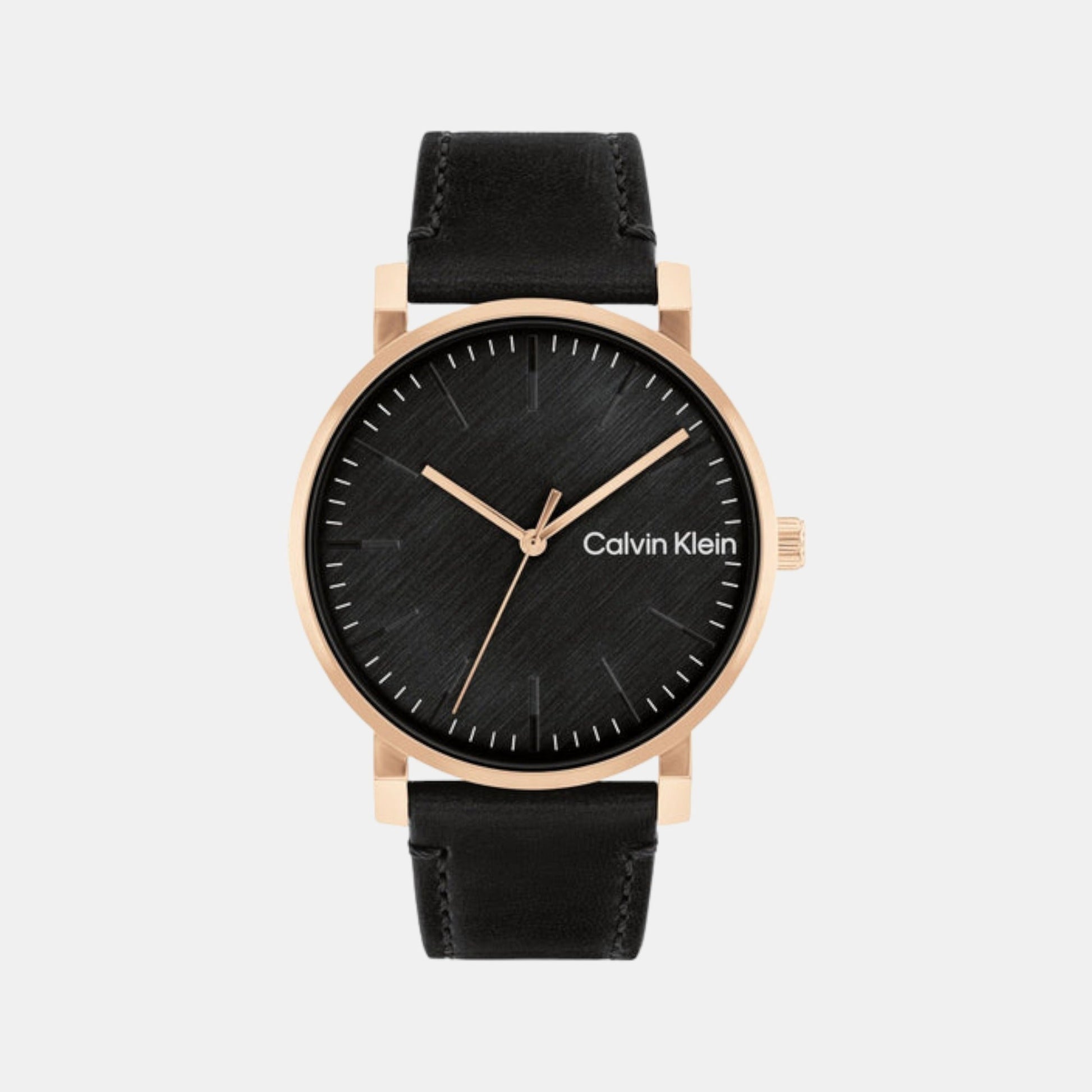 Ck Slate Men Quartz Black Dial Analog Leather Watch 25200318