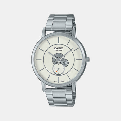 Enticer Men Quartz Silver Dial Analog Stainless Steel Watch A2129