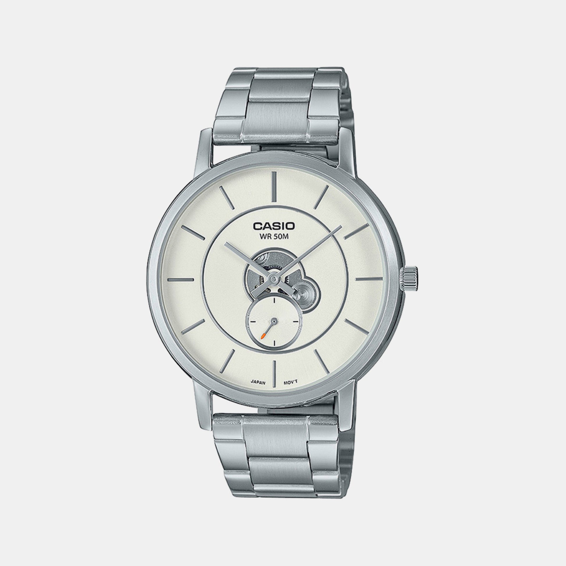 Enticer Men Quartz Silver Dial Analog Stainless Steel Watch A2129