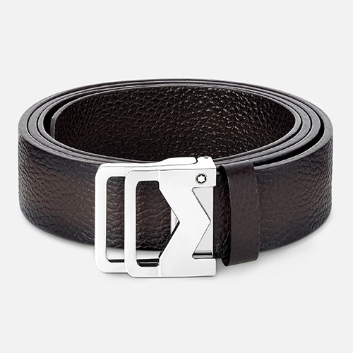 Mont Blanc, M buckle sfumato brown 35 mm leather belt