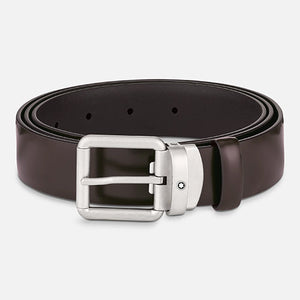Mont Blanc, Brushed brown 30 mm leather belt