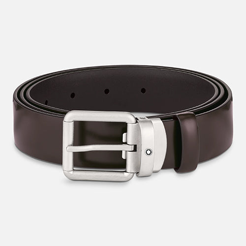 Mont Blanc, Brushed brown 30 mm leather belt
