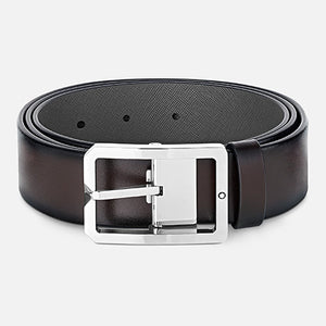 Mont Blanc, Brown/Grey 35 mm reversible leather belt