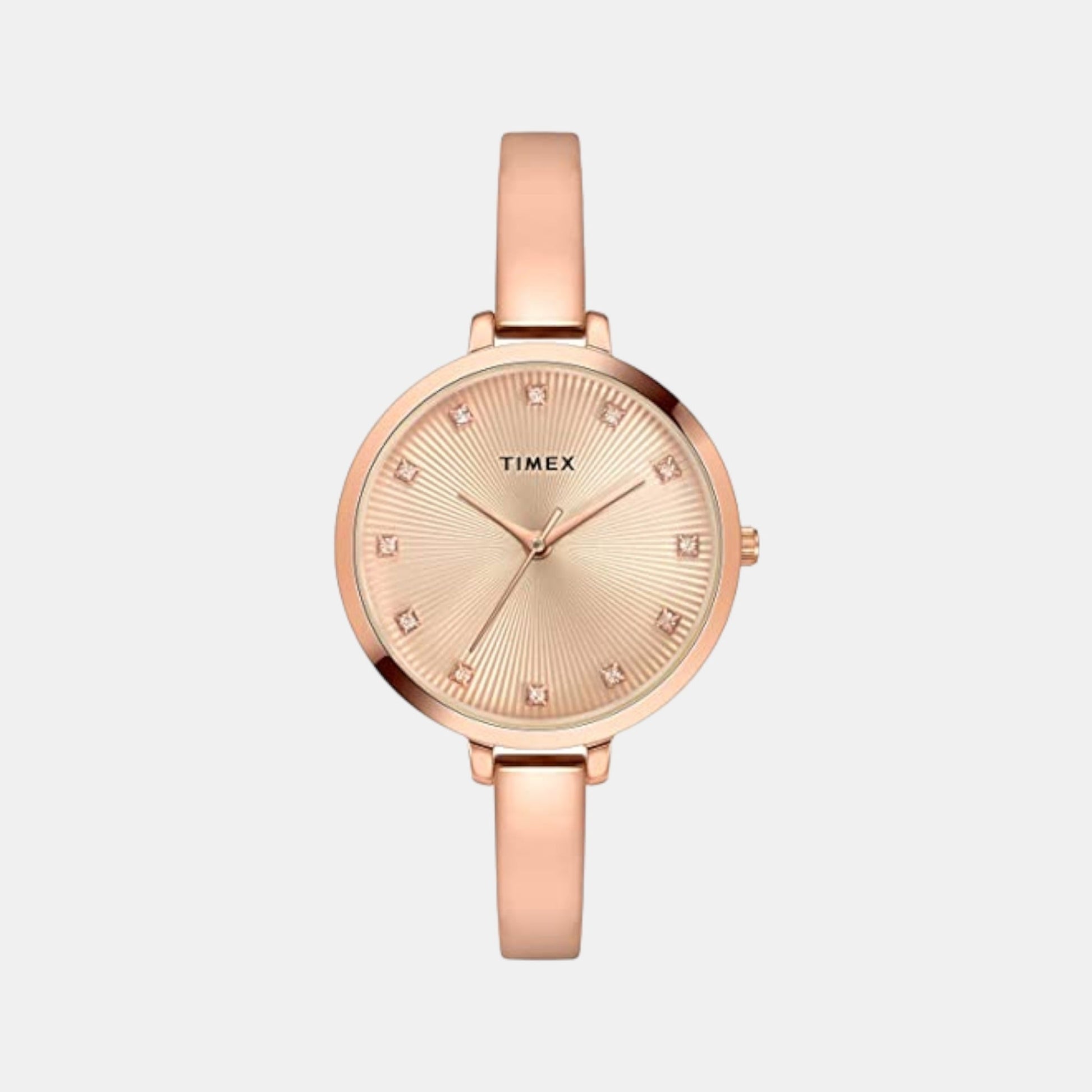 Fashion Women Quartz Rose Gold Dial Analog Brass Watch TWEL12821
