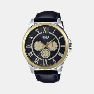 Enticer Men Quartz Black Dial Chronograph Leather Watch A1526