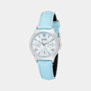 Enticer Women Quartz Blue Dial Chronograph Leather Watch A1701