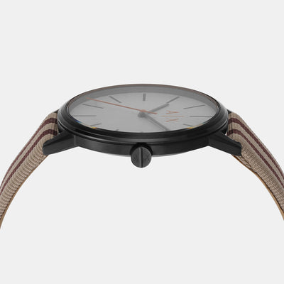 Cayde Men Quartz White Dial Analog Fabric Watch AX2759