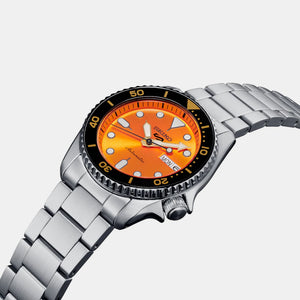 5 Sports Men Automatic Orange Dial Analog Stainless Steel Watch SRPK35K1