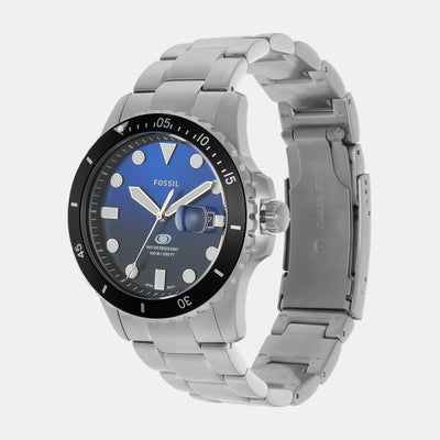 Fossil Blue Dive Men Quartz Two Tone Dial Analog Stainless Steel Watch FS6038