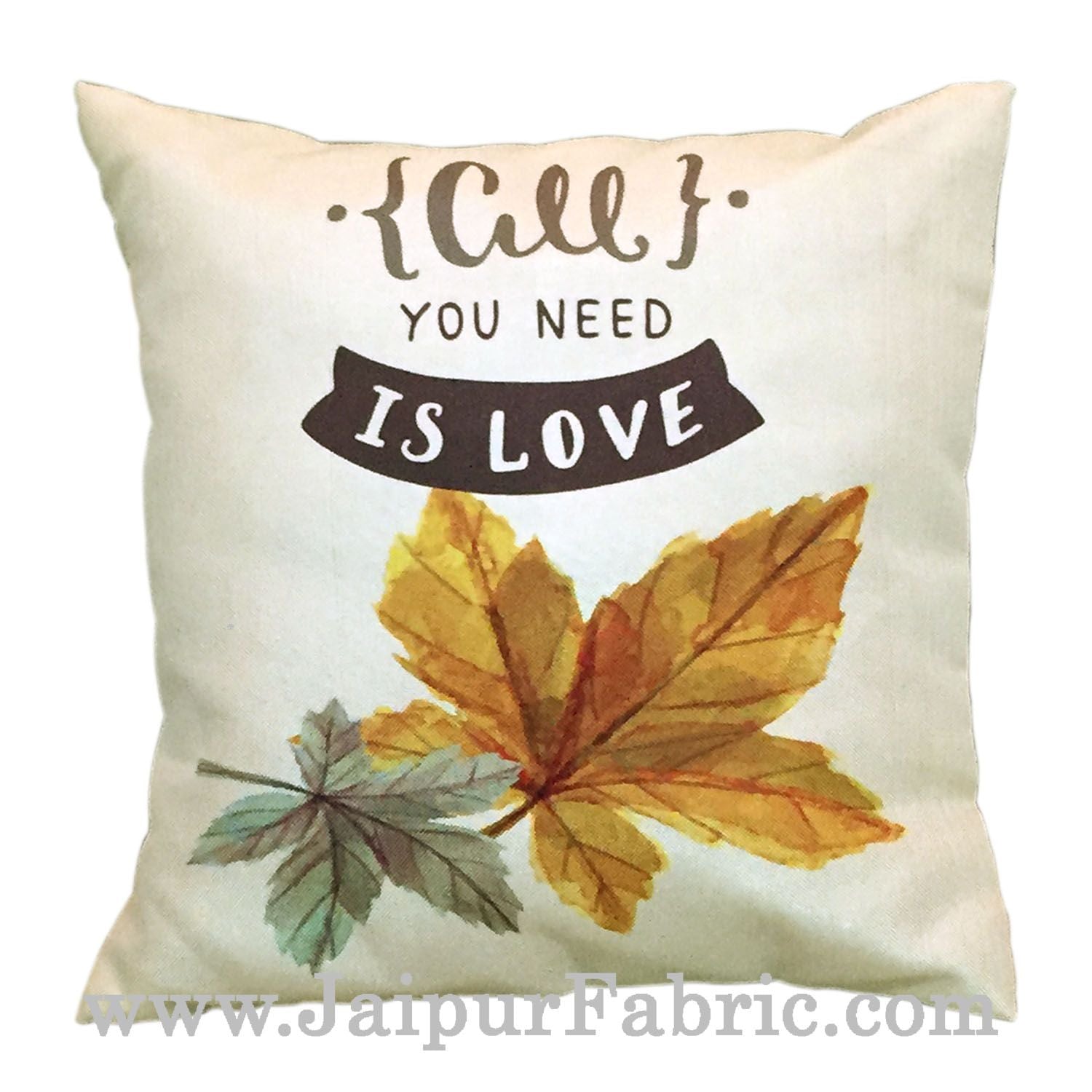 Jute Cushion Cover Digital Print All You Need Is Love