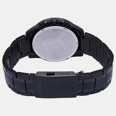 Edifice Men Quartz Black Dial Chronograph Stainless Steel Watch EX415
