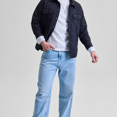 Black Double Pocket Relaxed Fit Jacket