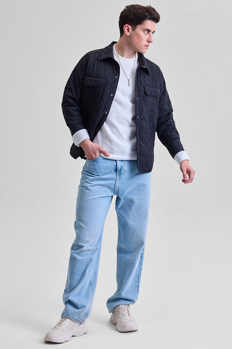 Black Double Pocket Relaxed Fit Jacket