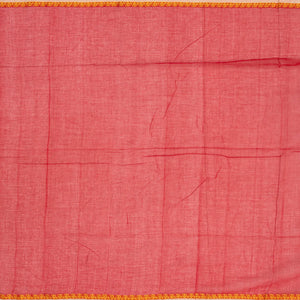 Red Handloom Bengal Cotton Saree With Mango Buttas
