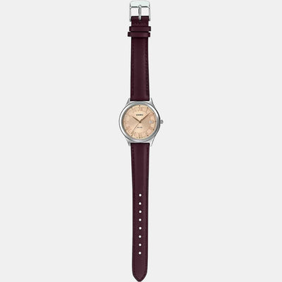 Enticer Women Quartz Rose Gold Dial Analog Leather Watch A1593